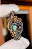 Ethiopian Opal, Emerald, Topaz, and Amethyst Pendant