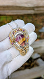 Fluorite, Amethyst, and Citrine Pendant