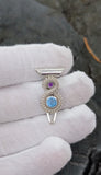 Apollo 4 - Swiss Blue Topaz and Amethyst Pendant