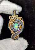 Ethiopian Opal, Amethyst, and Hessonite Garnet Pendant