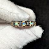 Size 8.5 Ethiopian Opal Multistone Ring