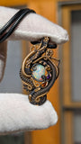 Ethiopian Opal, Citrine, Amethyst, and Hessonite Garnet Pendant