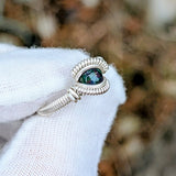 Size 8 Black Ethiopian Opal Ring