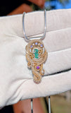 Emerald, Tanzanite, and Amethyst Pendant
