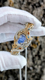 Tanzanite, Hessonite Garnet, and London Blue Topaz Pendant