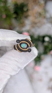 Size 6 Ethiopian Opal and Tigers Eye Ring