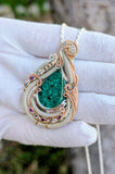 Malachite, Amethyst, and Swiss Blue Topaz Pendant