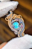 Ethiopian Opal, Sapphire, and Amethyst Pendant