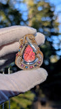 Labradorite, Pink Tourmaline, and London Blue Topaz Pendant
