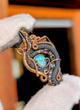 Ethiopian Opal, Emerald, Topaz, and Amethyst Pendant