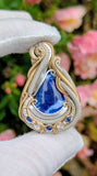 Afghanite, Kyanite, and Rainbow Moonstone Pendant