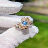 Size 9.5 Labradorite and Kyanite Ring