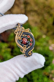 Black Ethiopian Opal and Garnet Pendant