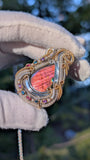 Labradorite, Pink Tourmaline, and London Blue Topaz Pendant