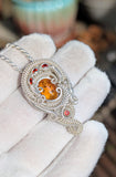 Amber and Garnet Pendant