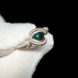 Size 8 Black Ethiopian Opal Ring