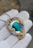 Malachite and Tanzanite Pendant