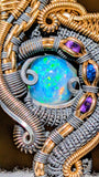 Ethiopian Opal, Sapphire, and Amethyst Pendant
