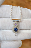 Apollo 10 - Sapphire and Amethyst Pendant