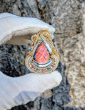 Labradorite, Pink Tourmaline, and London Blue Topaz Pendant
