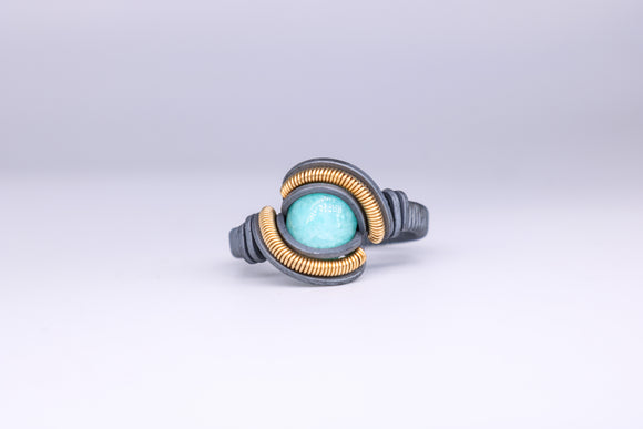 Size 8 Peruvian Amazonite Ring
