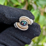 Size 5 Black Ethiopian Opal Ring