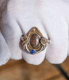 Size 15 Andamooka Opal and Kyanite Ring