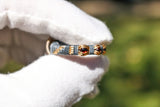 Size 7.75 Black Ethiopian Opal and Garnet Ring