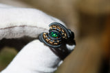 Size 8 Black Ethiopian Opal Ring
