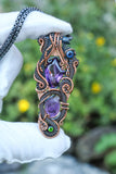 Amethyst, Kyanite, and Chrome Diopside Pendant