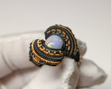 Size 10.5 Ethiopian Opal, Amethyst, and Citrine Multistone Ring