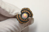 Size 10.5 Ethiopian Opal, Amethyst, and Citrine Multistone Ring