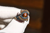 Fire Agate and Tibetan Turquoise Pendant and Ring Set