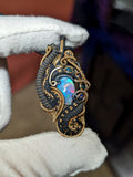 Ethiopian Opal and Black Ethiopian Opal Pendant