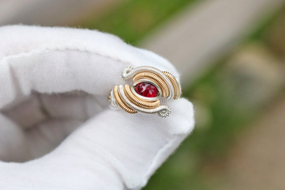 Size 4 Ruby and Tigers Eye Ring