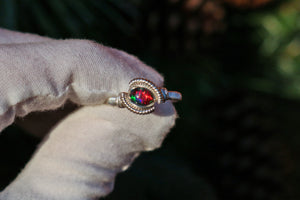 Size 7.75 Black Ethiopian Opal Ring